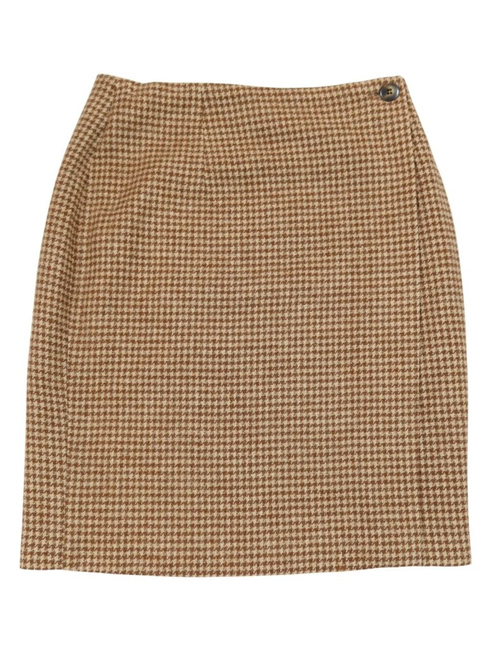 Vintage BROOKS BROTHERS Wool Houndstooth Wrap Pencil Skirt Size 8 Preppy Office